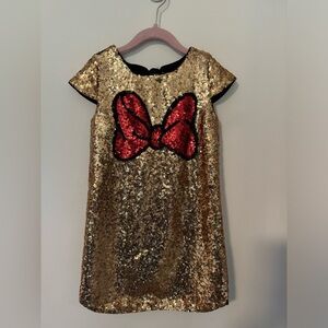 Girls Size 5/6 Disney Mini Mouse Bow Sequin Dress